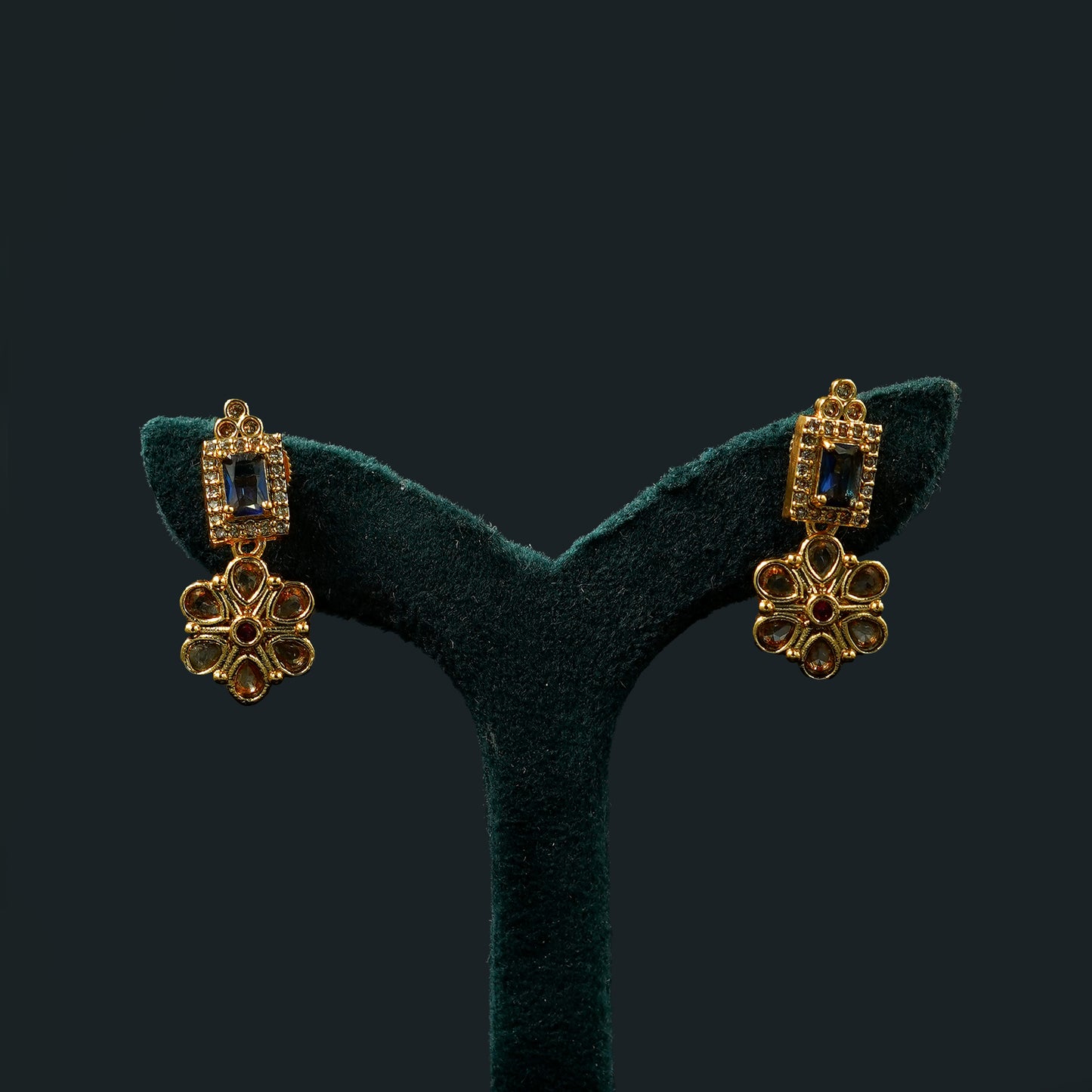 Multi colored gem stone necklace set (ME23N)
