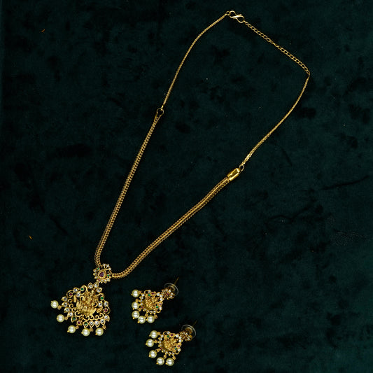 Antique Jhumka Pendant Necklace Set (SJ23N)