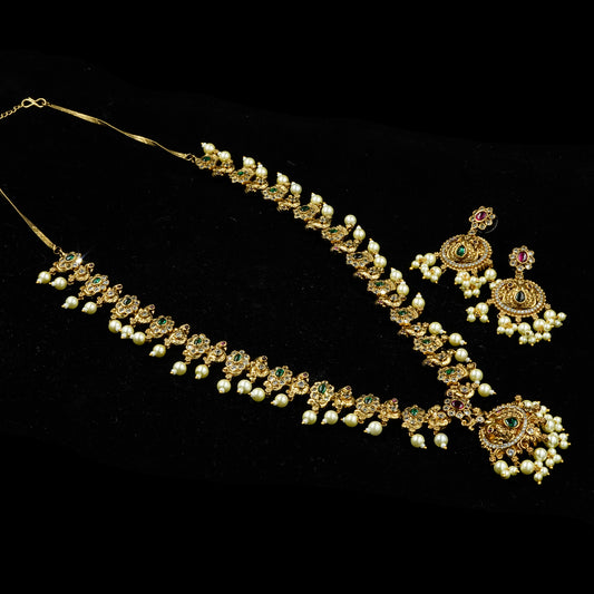Traditional Kundan Pearl Necklace Set (SJ21N)