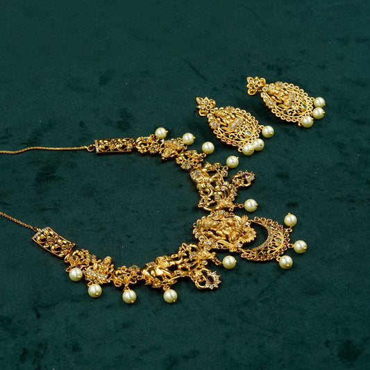 Majestic Lakshmi & Elephant Heritage Necklace Set (SJ16N)