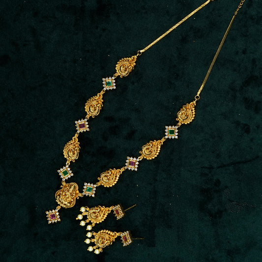 Goddess Lakshmi Antique Necklace Set (SJ17N)