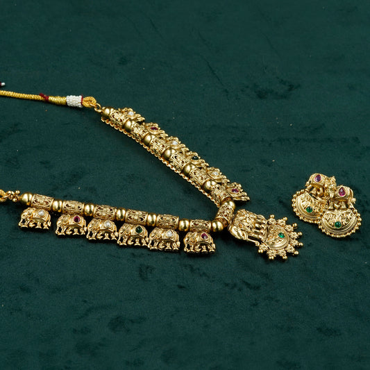 Royal Elephant Temple Necklace Set (SJ24N)