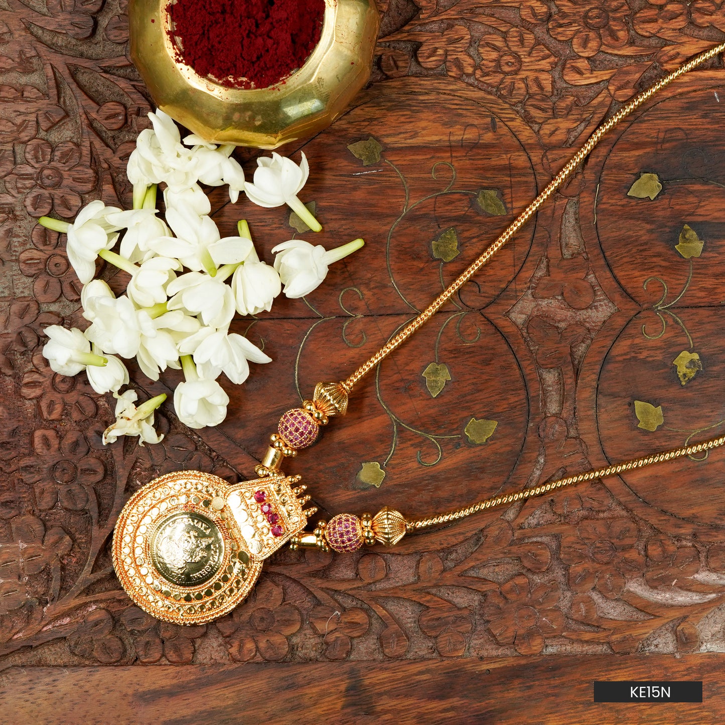 Lakshmi Coin Temple Pendant Necklace (KE15N)