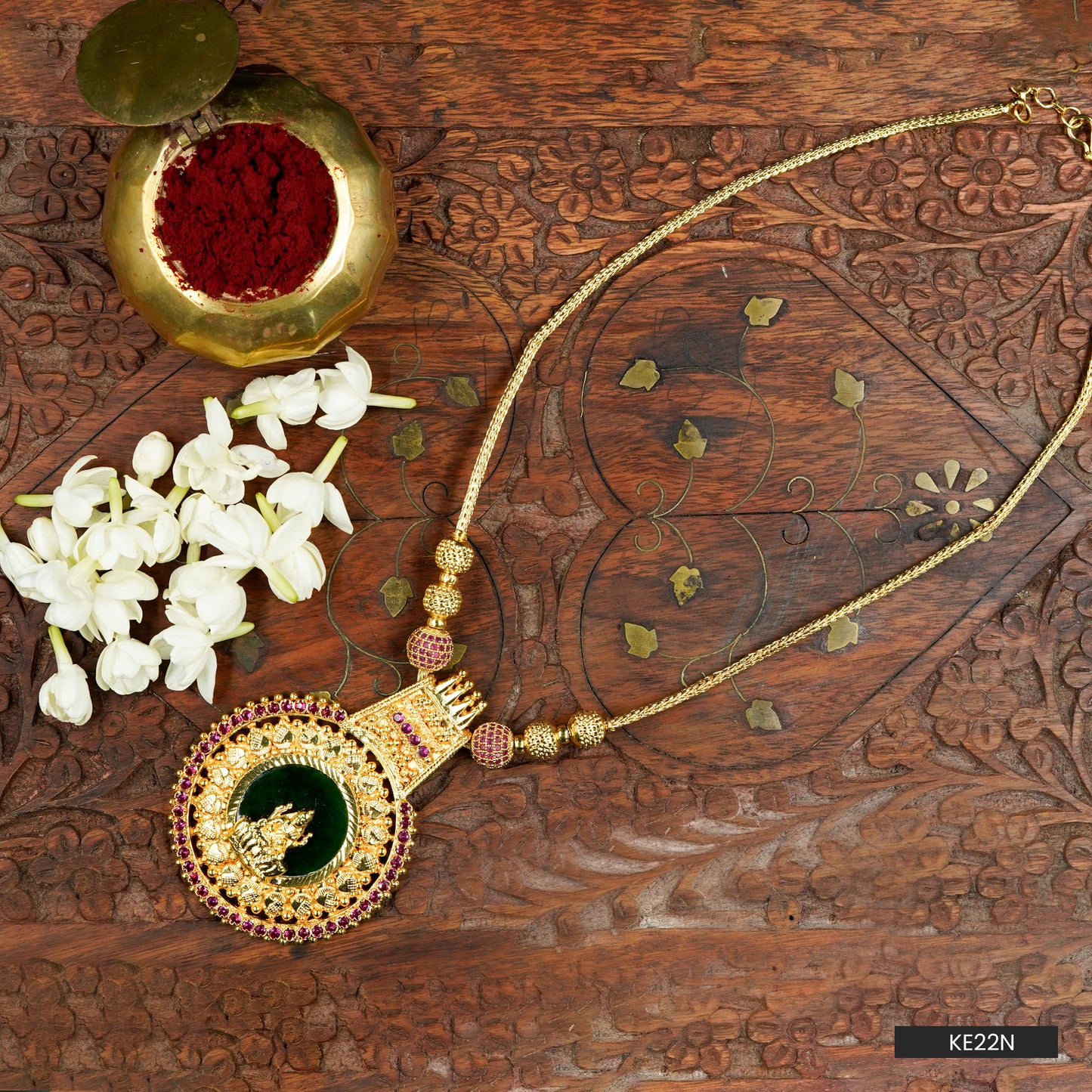 Lakshmi Antique Temple Pendant Necklace (KE22N)