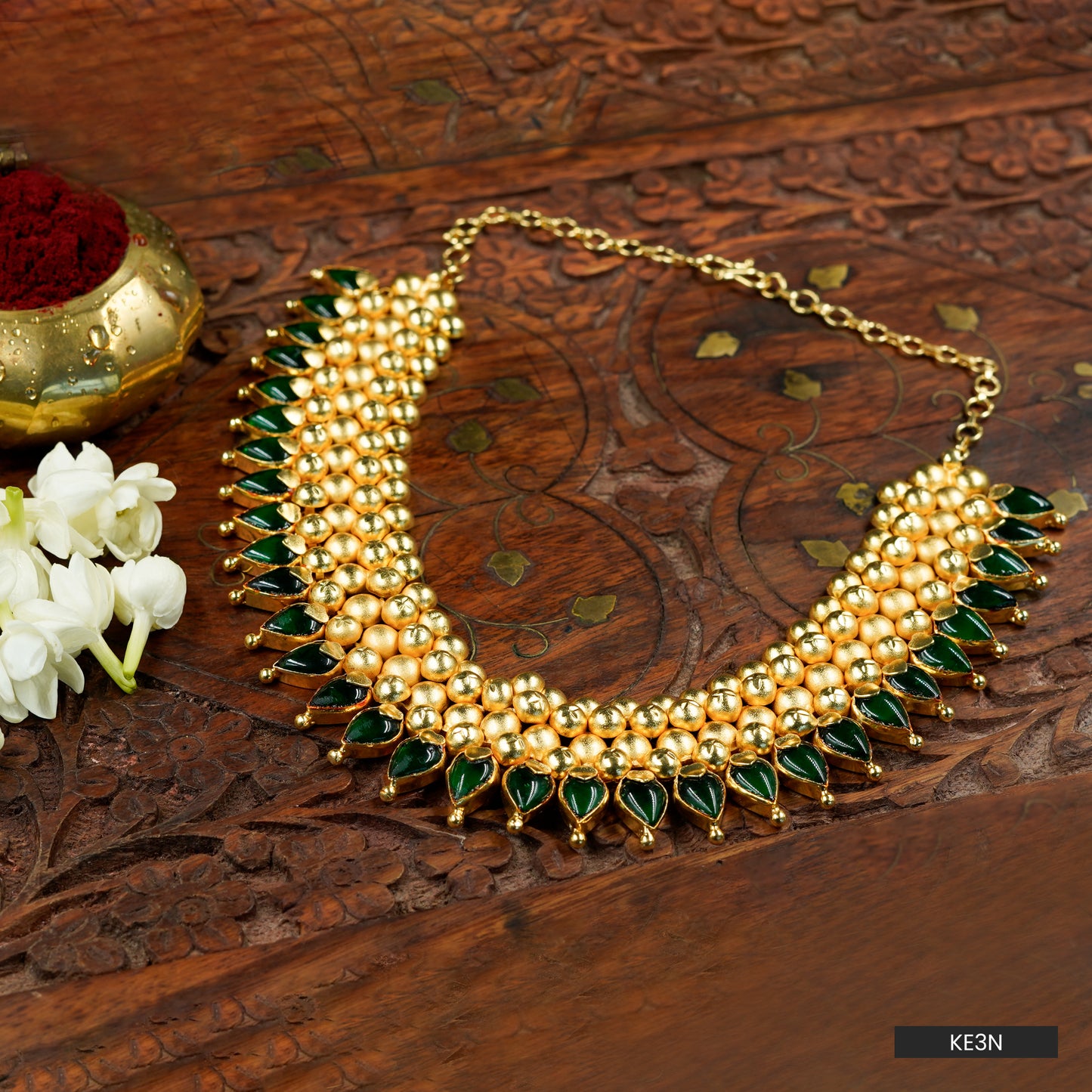 Green Palakka Manga Mala Choker (KE3N)