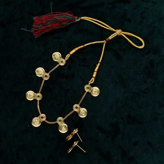 Classic Lakshmi Coin Necklace Set (KJ16N)