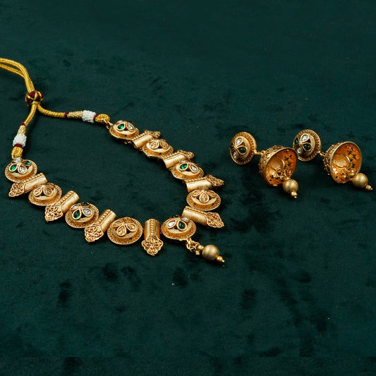 Antique Temple Necklace Set (KJ9N)