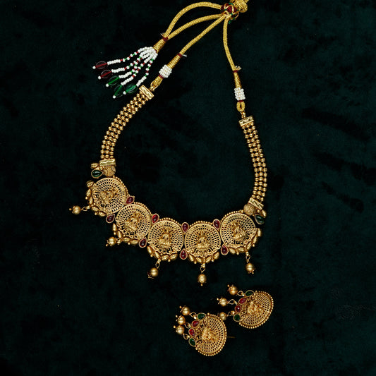 Statement multi lakshmi pendant choker (ME28N1)