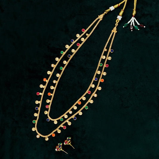 2 Layer Kemp Stone Necklace Set (ME29N)