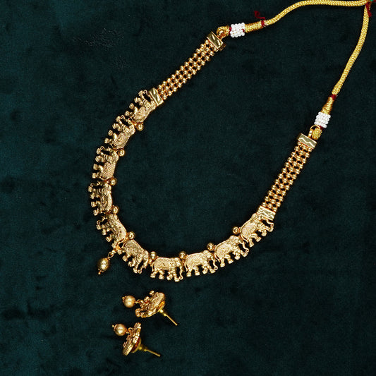 Elephant Choker Neckpiece Set (ME35N)