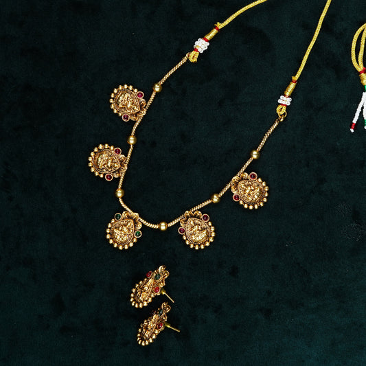 Lakshmi Multi Pendant Temple Jewellery Set (ME36N)
