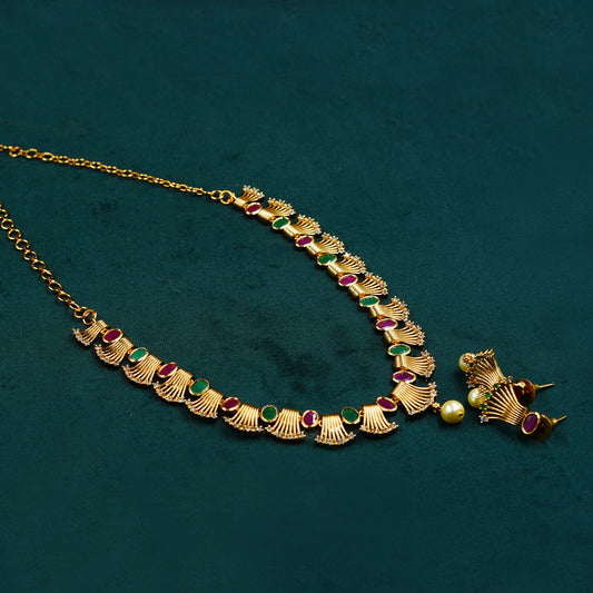 Unique Design Matte Finish Necklace Set (ME37N)