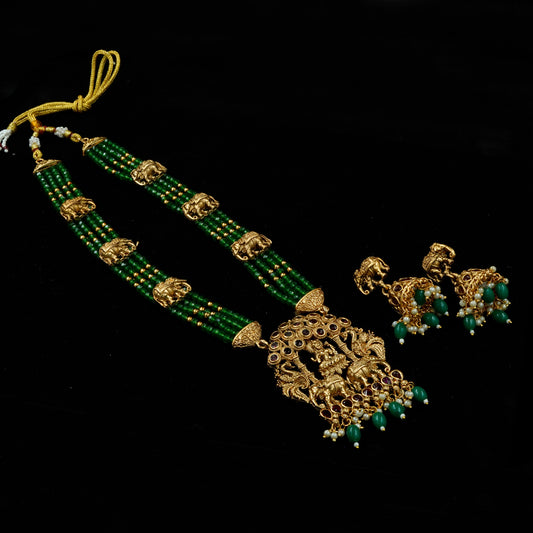 Gajalakshmi Nakshi Temple Haaram Set (PD14N2)