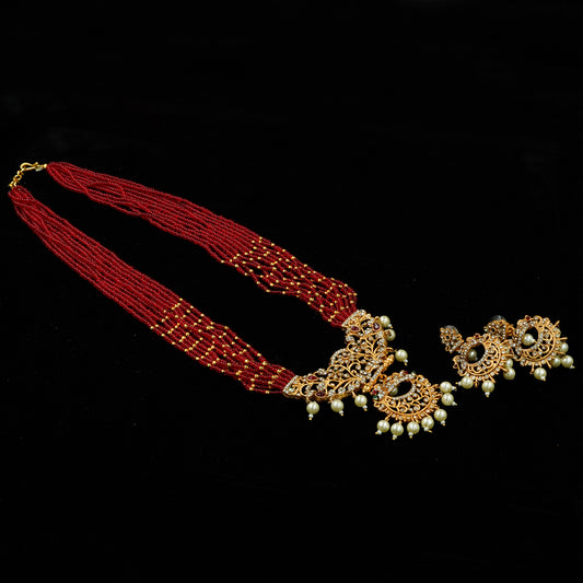 Padmaragini Temple Necklace Set (PD20N2)