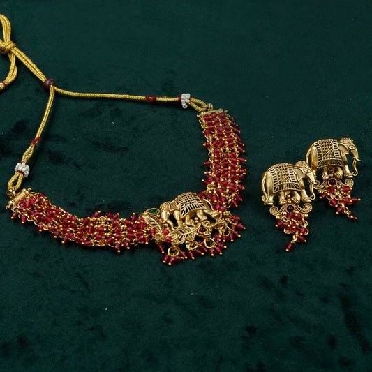 Gajamukha Lakshmi Necklace Set (PD4N1)