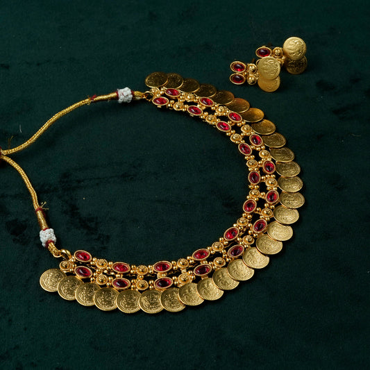 Rajashree Kasu Coin Necklace Set (PJ2N1)