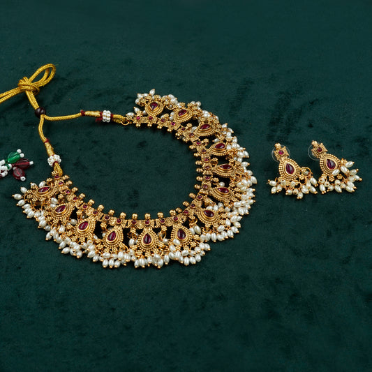 Rajamalli Lakshmi Pearl Choker Set (PJ6N)