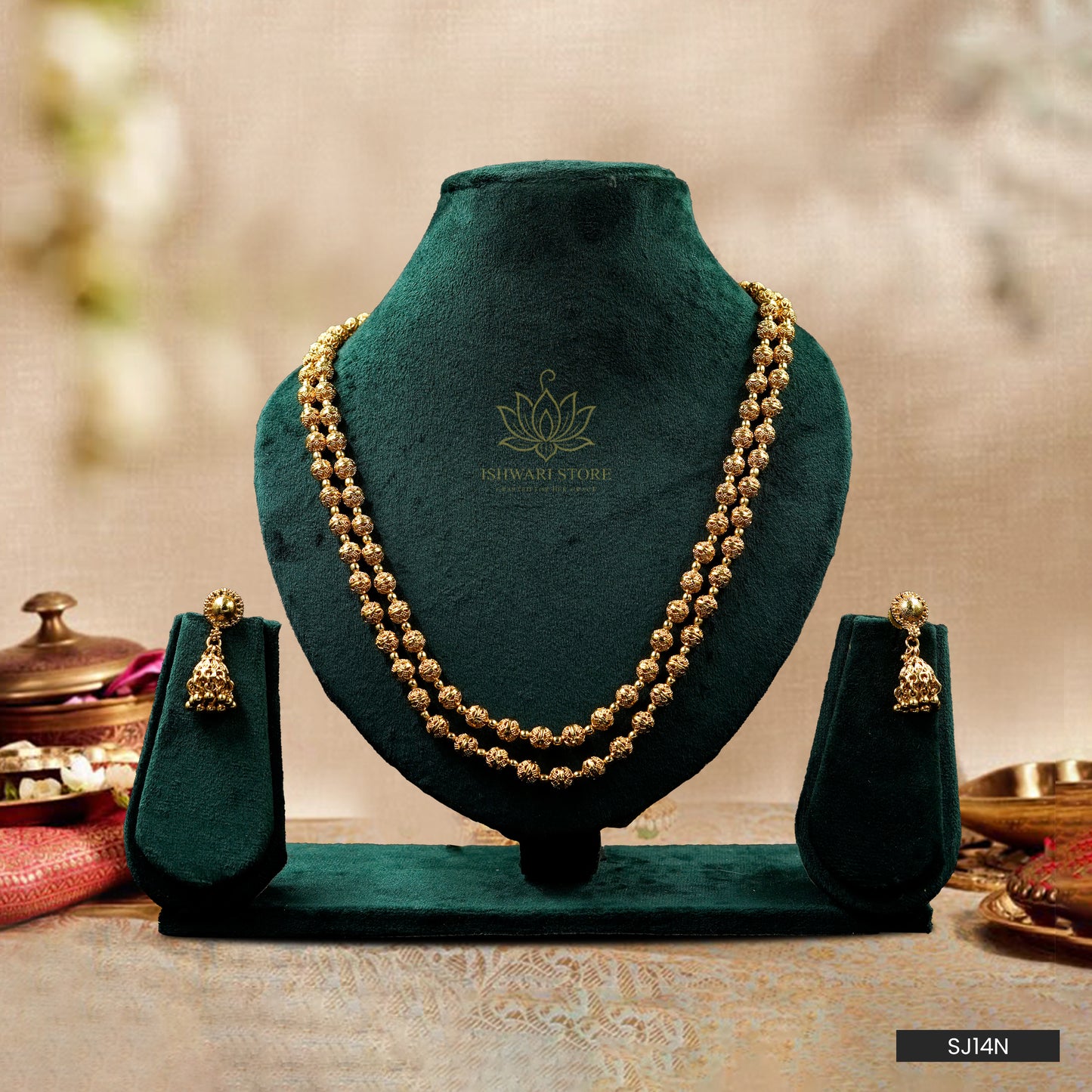 Traditional Gold Beaded Mala Set (SJ14N)