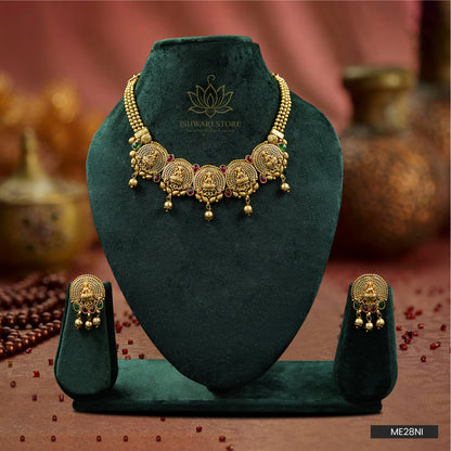 Statement multi lakshmi pendant choker (ME28N1)