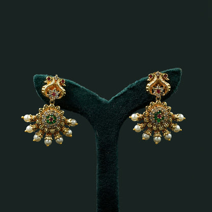 AD Floral Pendant Necklace Set (ME20N)