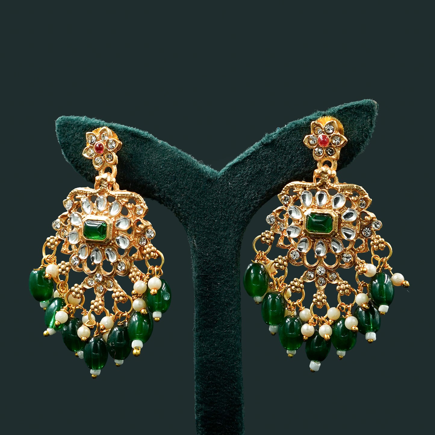 Gold Plated Kundan Necklace Set (ME9N)