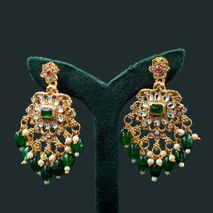 Gold Plated Kundan Necklace Set (ME9N)