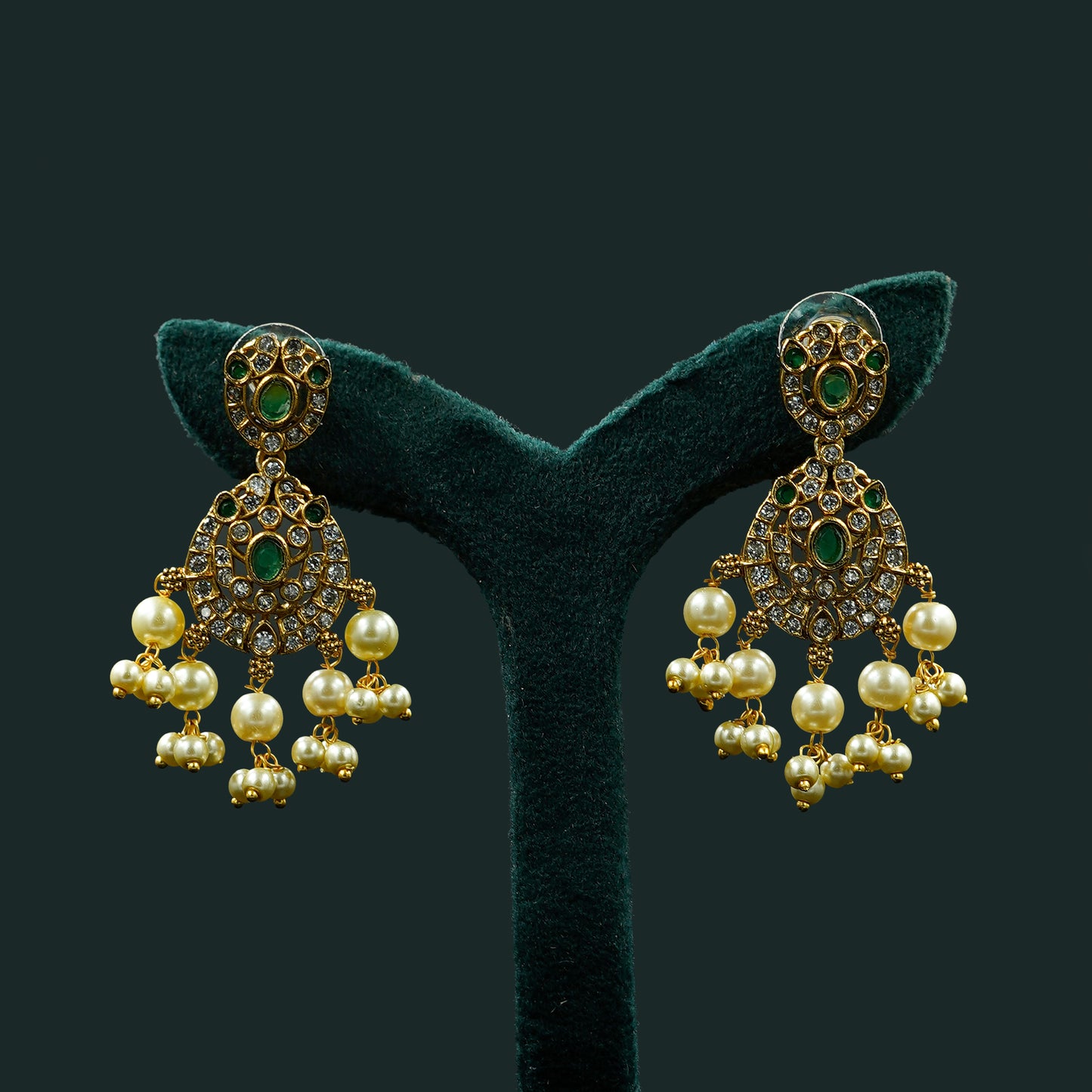 Graceful Kundan Pearl Necklace Set (SJ19N)