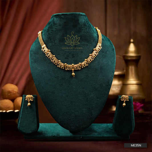 Elephant Choker Neckpiece Set (ME35N)