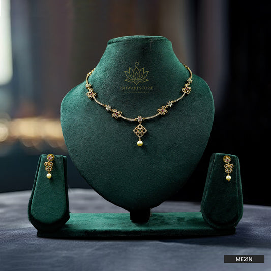 AD Stone Butterfly Neckpiece Set (ME21N)