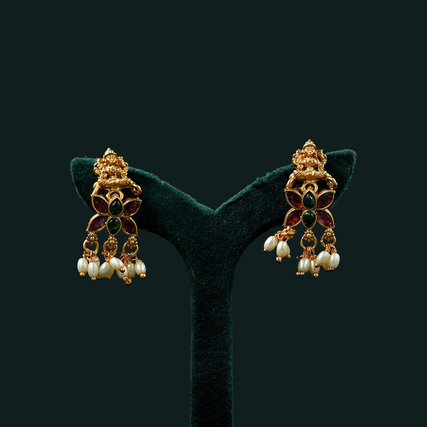 Thread Mala With Lakshmi Pendant With Earrings (ME6N)