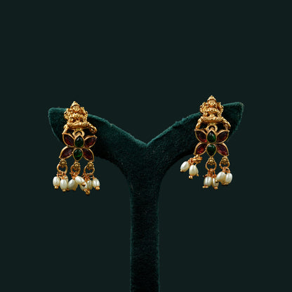 Thread Mala With Lakshmi Pendant With Earrings (ME6N)