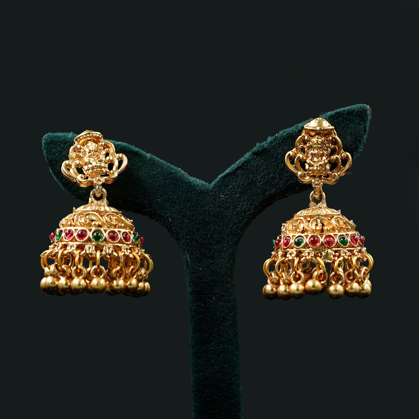 Double Layer Gold Bead Temple Haram Set (ME3N)