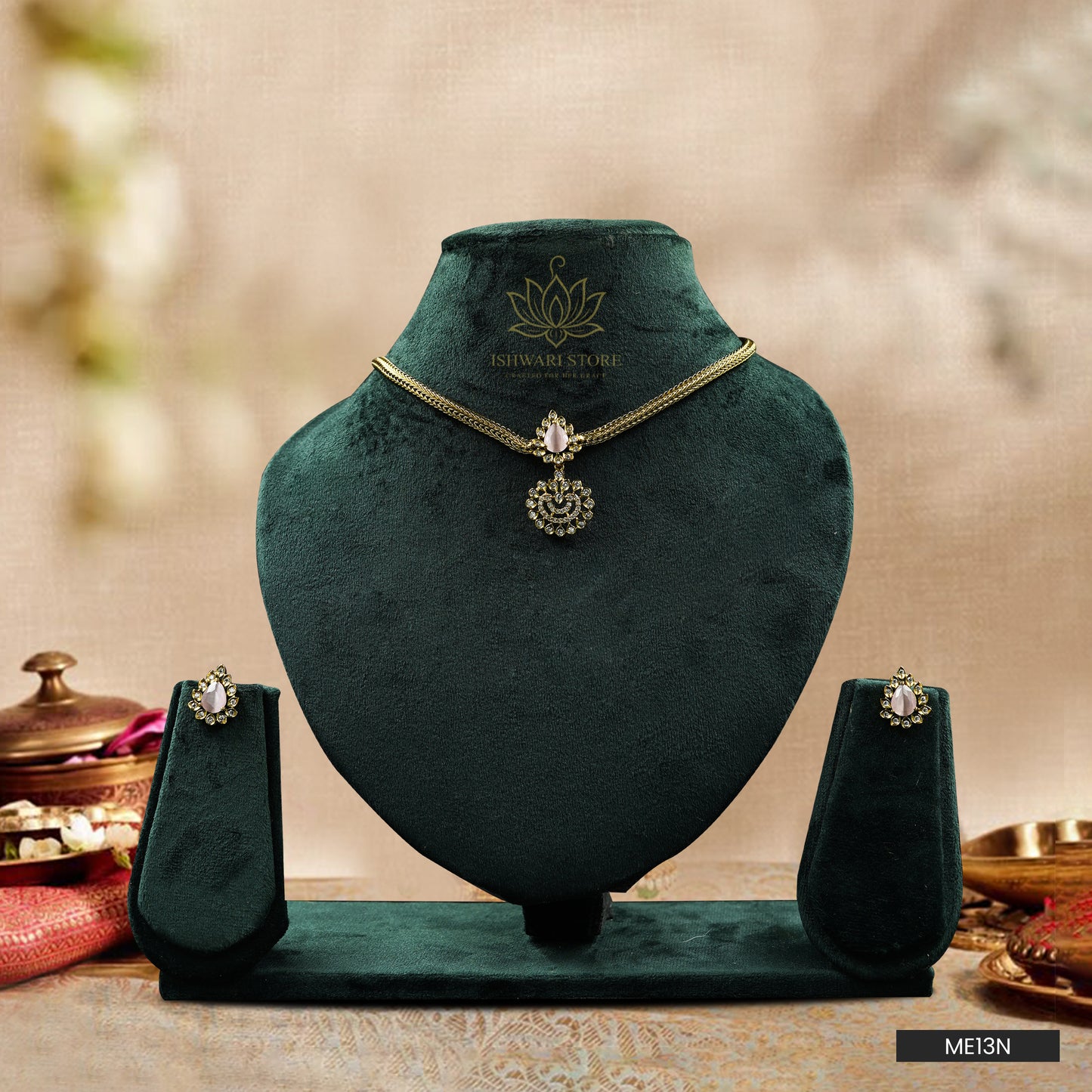 Cute AD Stone pendant choker set (ME13N)