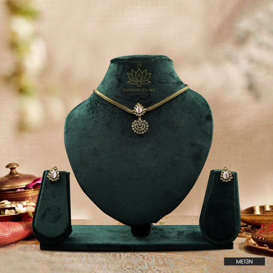 Cute AD Stone pendant choker set (ME13N)