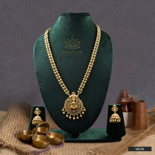 Double Layer Gold Bead Temple Haram Set (ME3N)