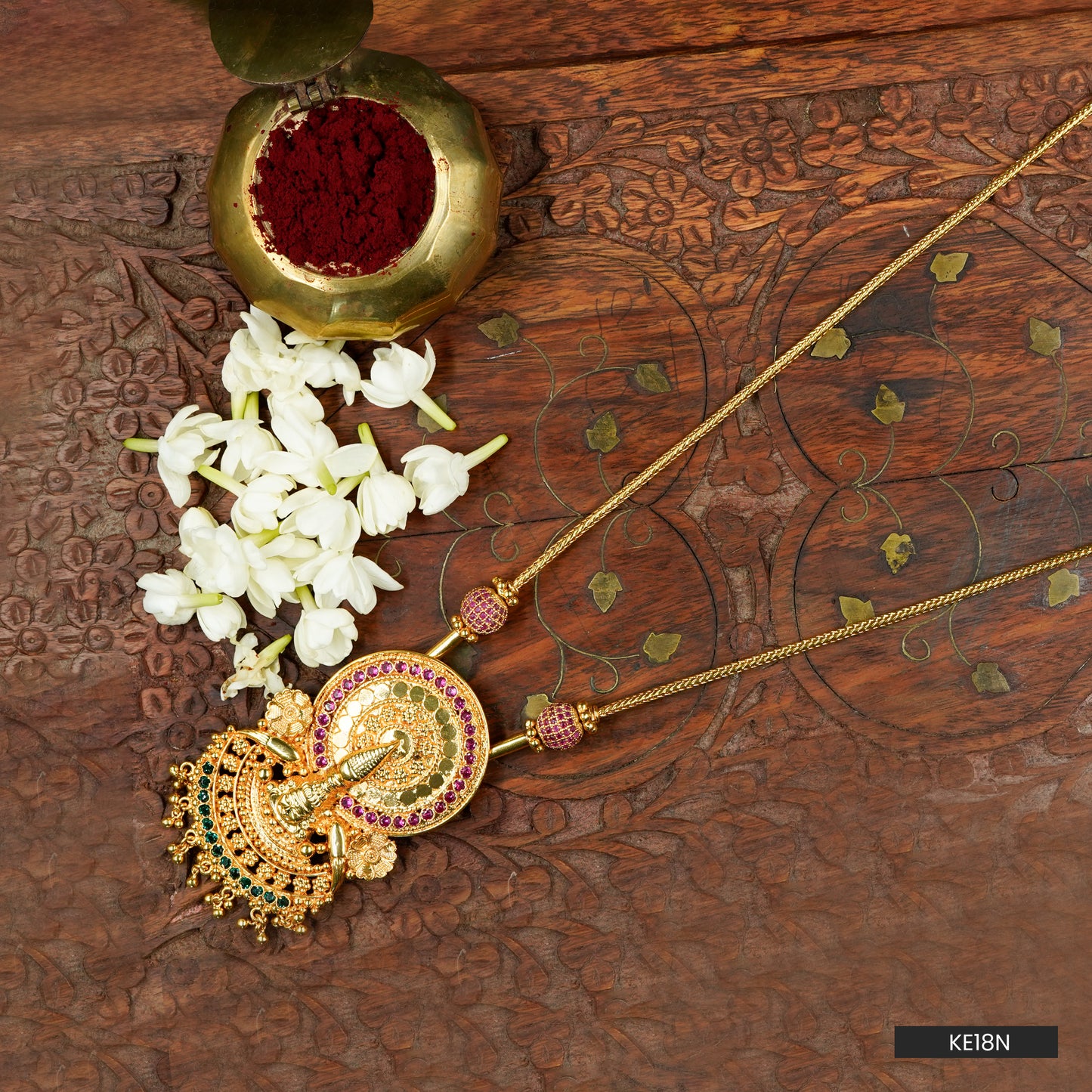 Gajalakshmi Kasu Temple Pendant Necklace (KE18N)