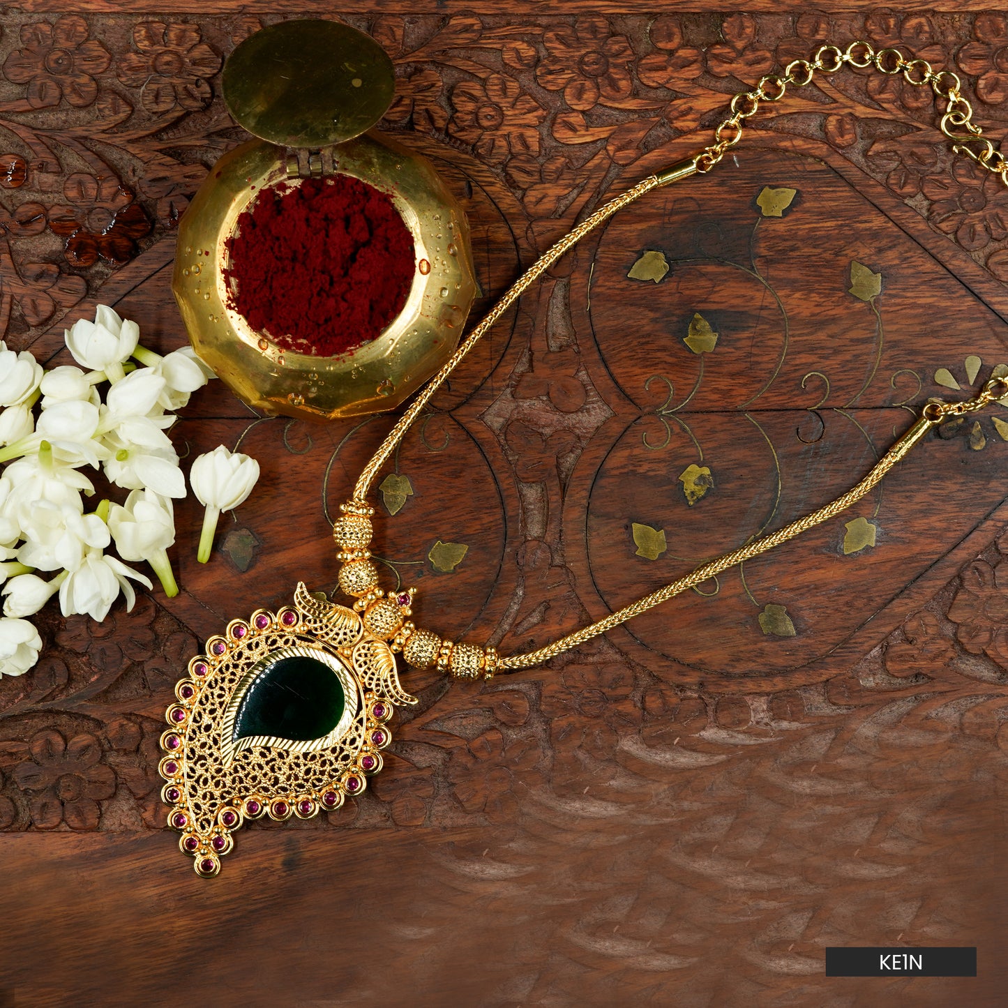 Kerala Traditional Peacock Elegance Necklace (KE1N)