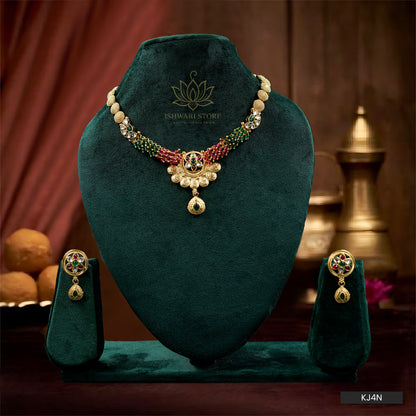 Ishwari Traditional Kundan Necklace Set (KJ4N)