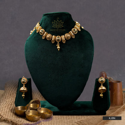 Antique Temple Necklace Set (KJ9N)