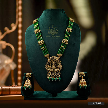 Gajalakshmi Nakshi Temple Haaram Set (PD14N2)