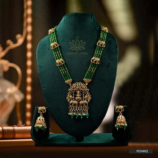 Gajalakshmi Nakshi Temple Haaram Set (PD14N2)