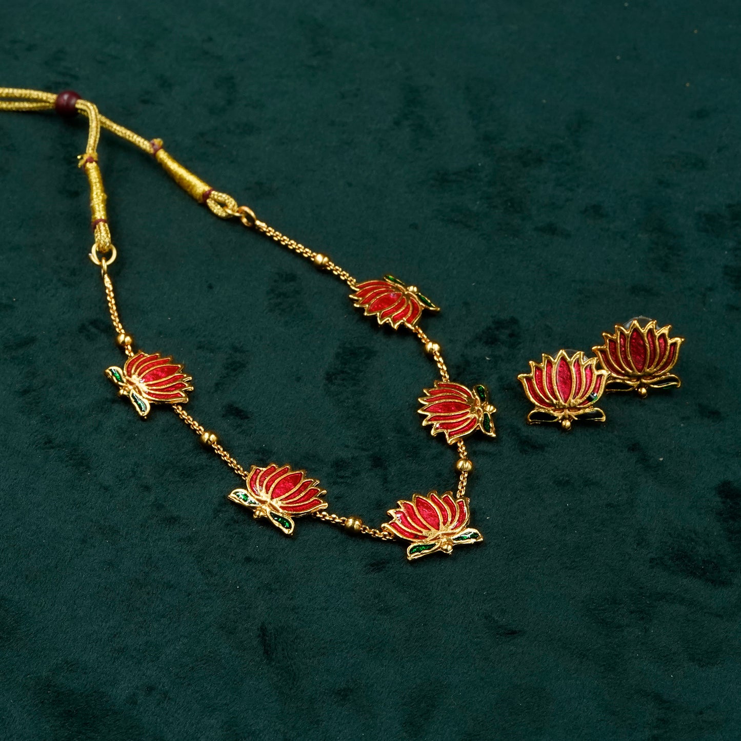 Enchanted Lotus Blossom Necklace Set (KJ15N)
