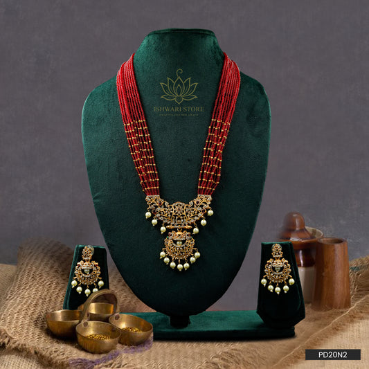 Padmaragini Temple Necklace Set (PD20N2)