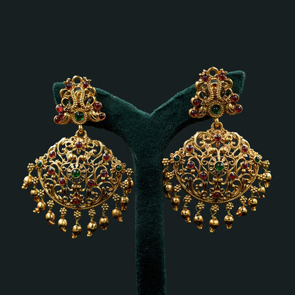 Padmapriya Antique Red Beads Necklace Set (PD20N)