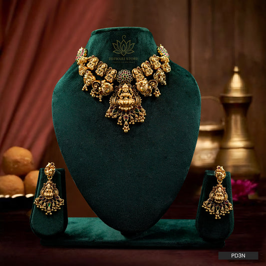 Padmakshi Devi Antique Necklace Set (PD3N)