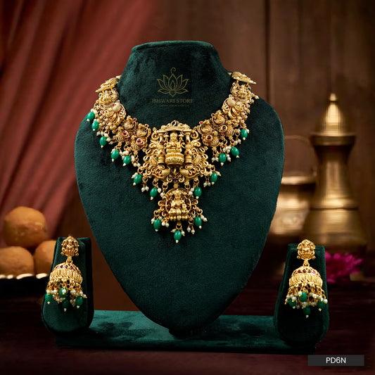 Grand Lakshmi Temple Necklace Set (PD6N)