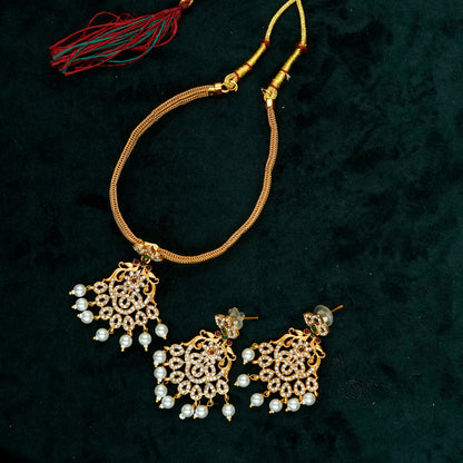 Royal Pearl Drop Choker Necklace Set (PD7N6)