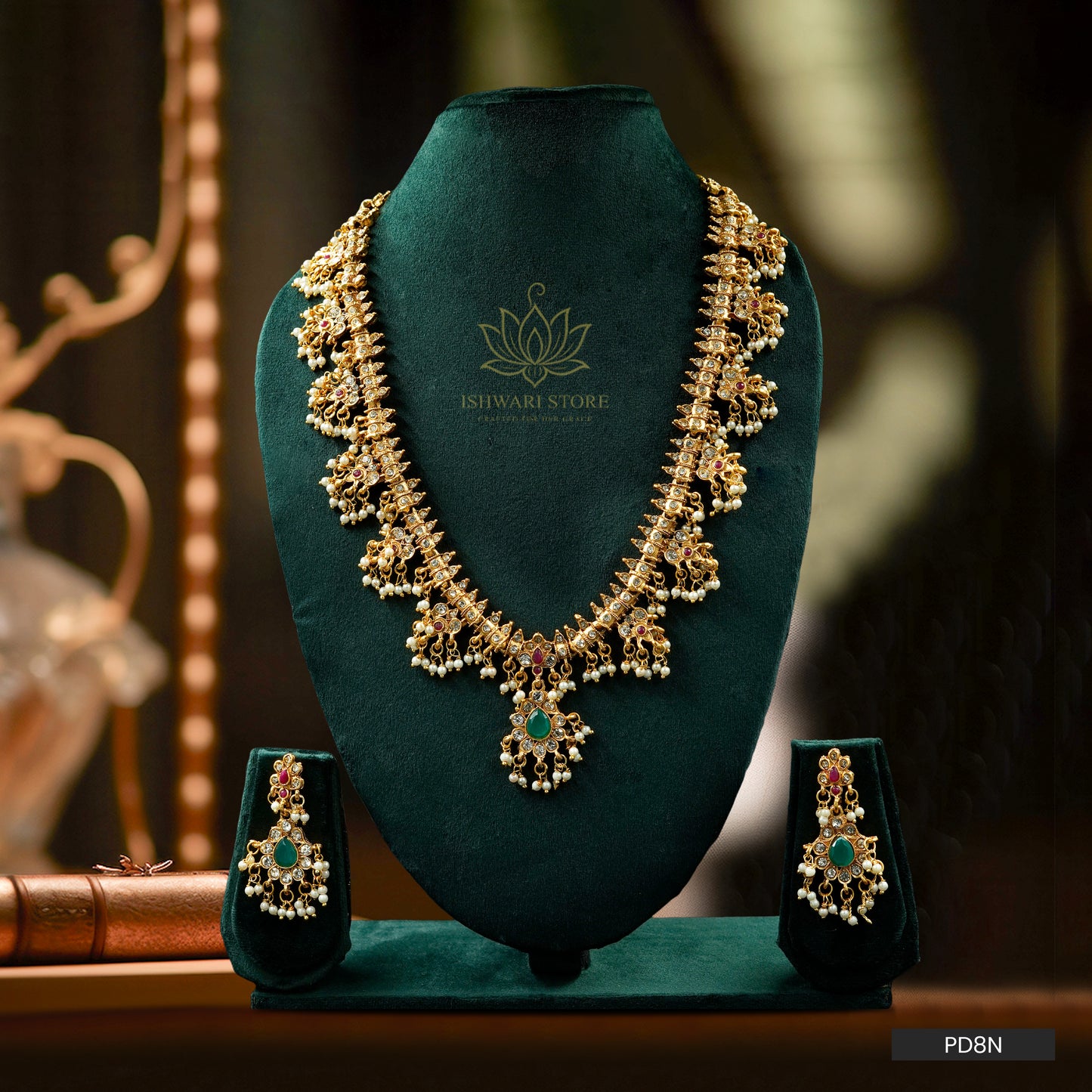 Rajeshwari Antique Lakshmi Necklace Set (PD8N)