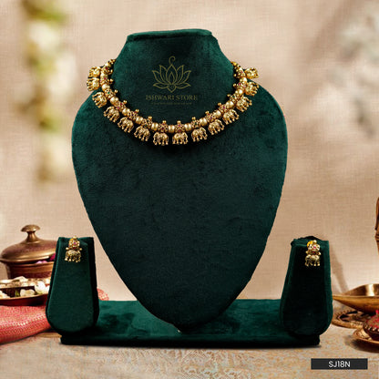 Regal Elephant Motif Choker Set (SJ18N)