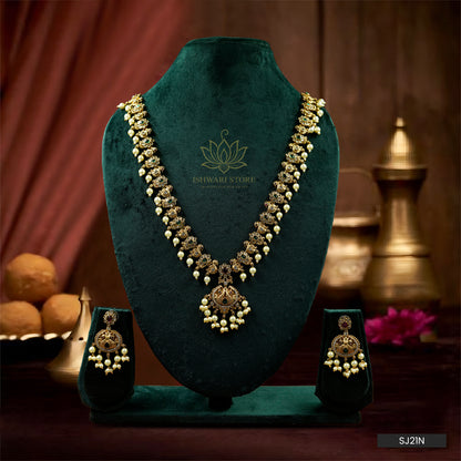Traditional Kundan Pearl Necklace Set (SJ21N)